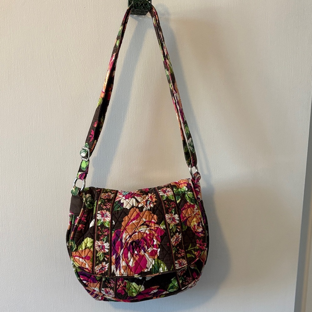 VERA SALE! Vera Bradley English Rose Shoulder Saddle Bag